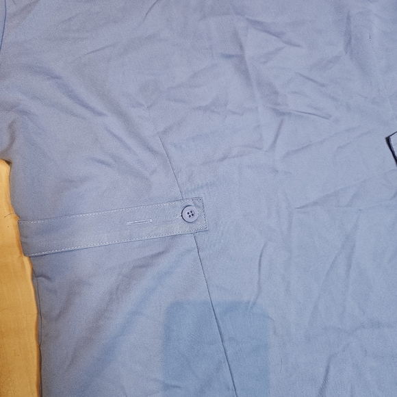 Grey's Anatomy by Barco Riley Scrub Top Faux Wrap V-neck Blue Ciel size XL - Picture 7 of 8